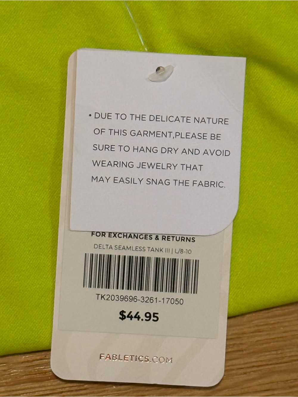 Fabletics Neon Lime Racerback Performance Tank - Picture 4 of 5